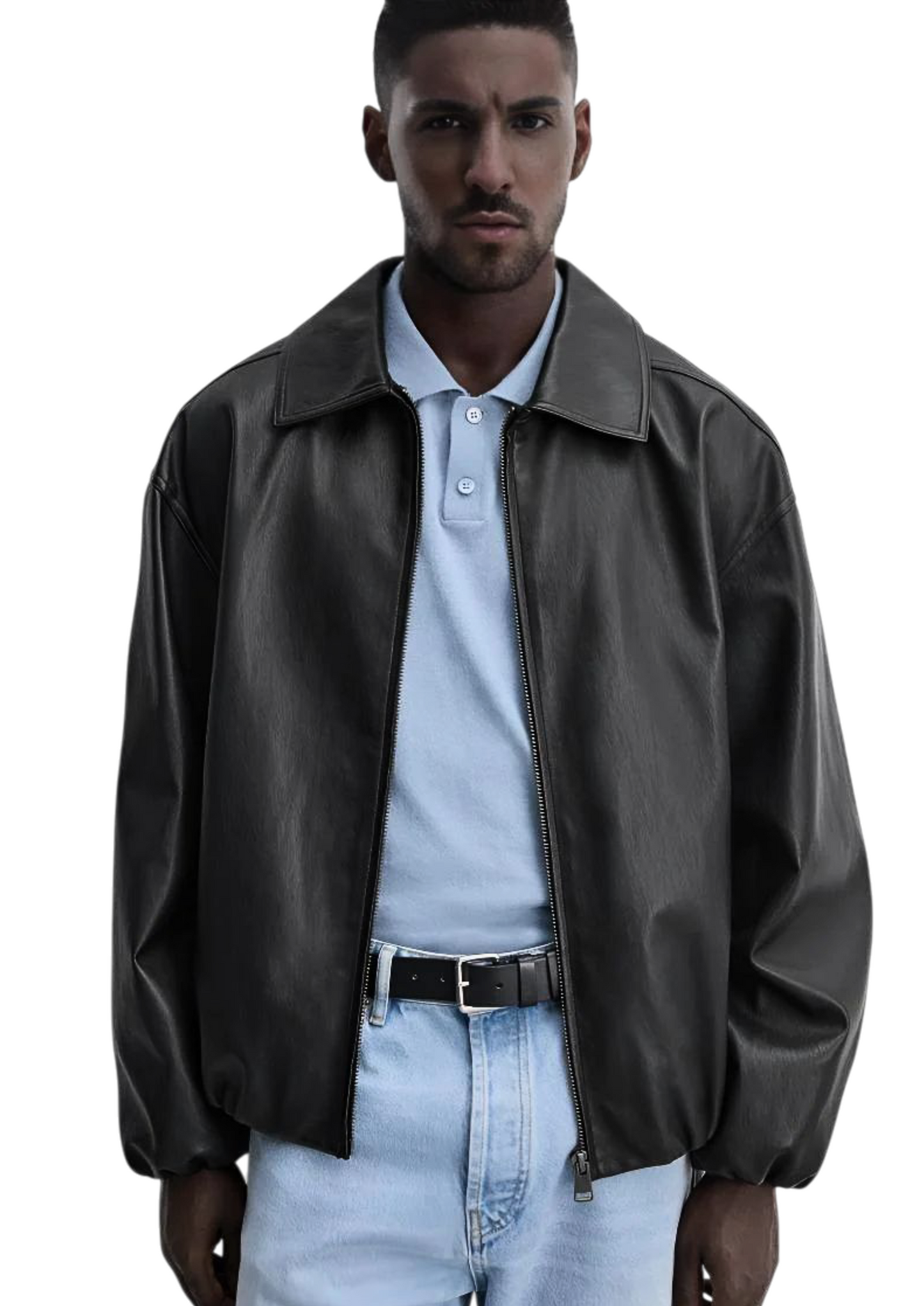 "Urban" Relaxed Fit Leather Jacket