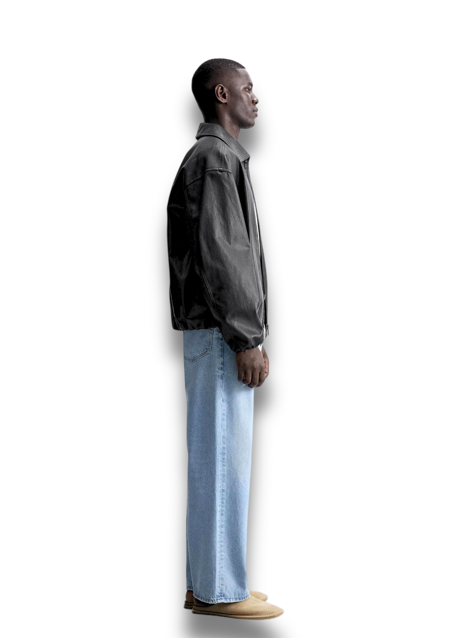 "Urban" Relaxed Fit Leather Jacket