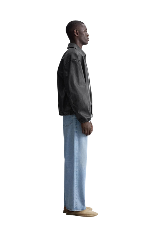 "Urban" Relaxed Fit Leather Jacket
