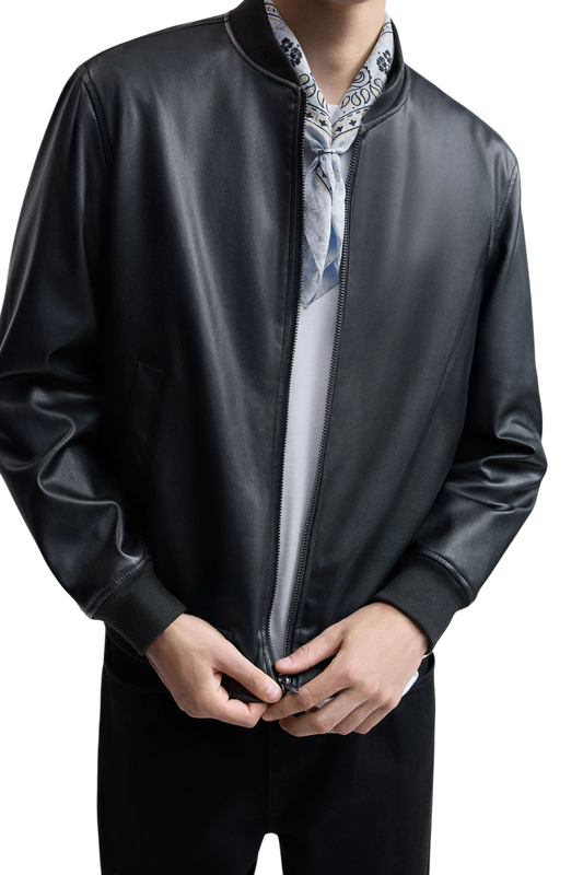 "Aviator" Leather Bomber Jacket