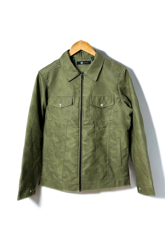 "Ranger" Utility Trucker Jacket - Olive