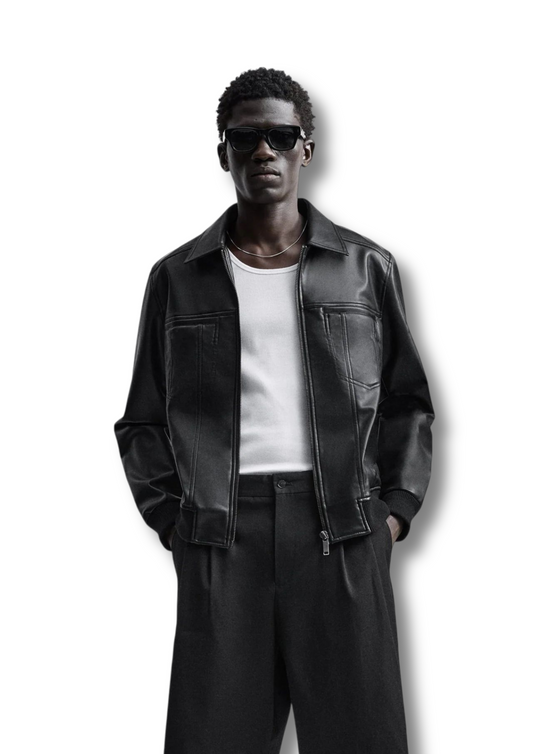 "Orion" Minimalist Leather Jacket