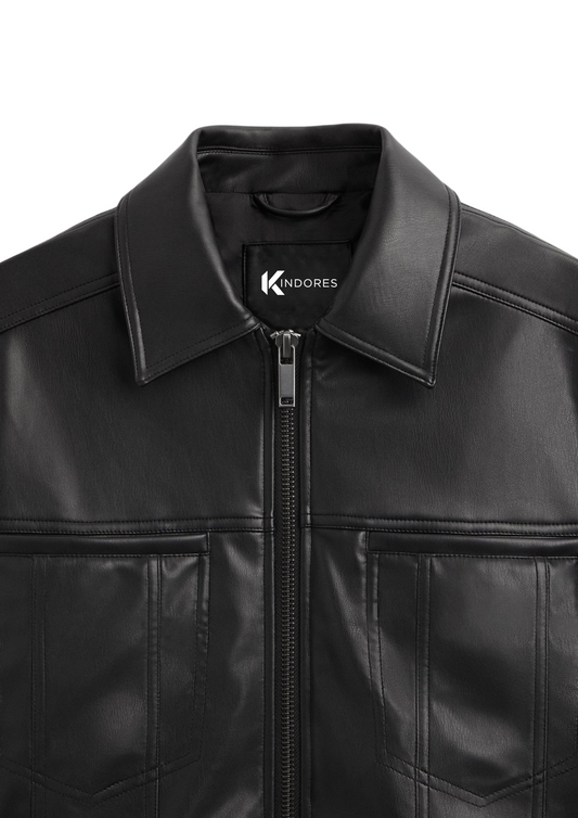 "Orion" Minimalist Leather Jacket