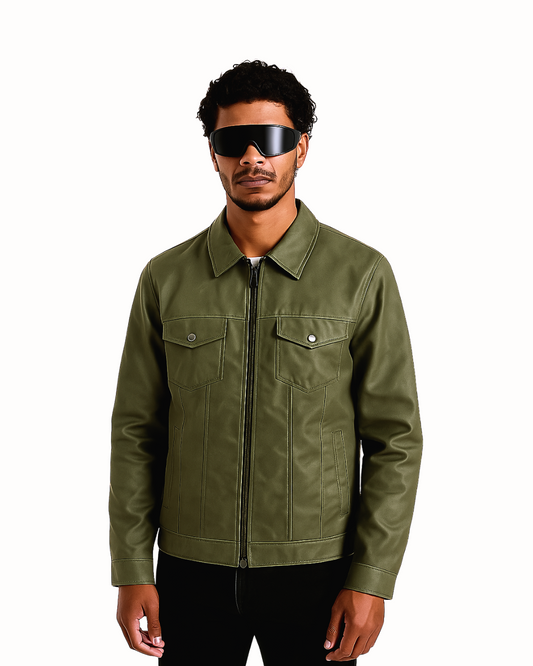 "Ranger" Utility Trucker Jacket - Olive