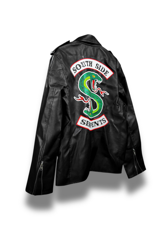 "Serpent" Graphic Biker Jacket