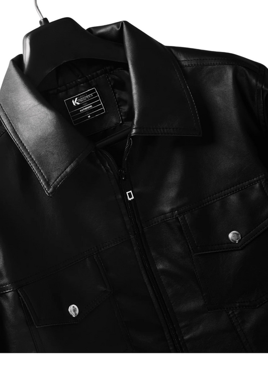 "Maverick" Leather Trucker Jacket