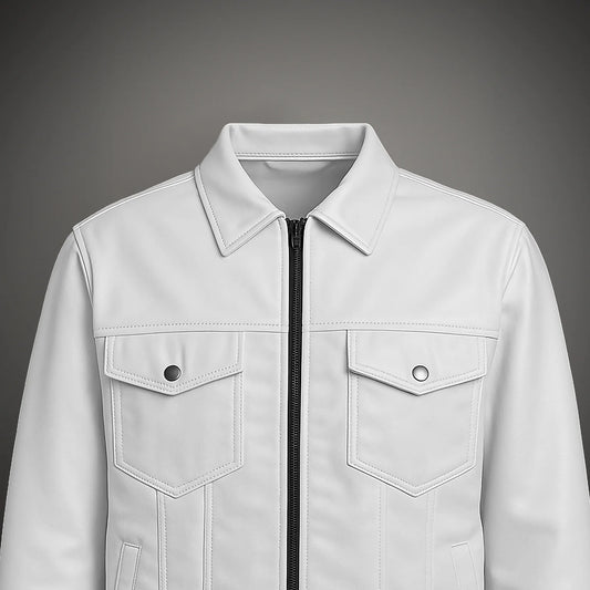 "White" Leather Shacket
