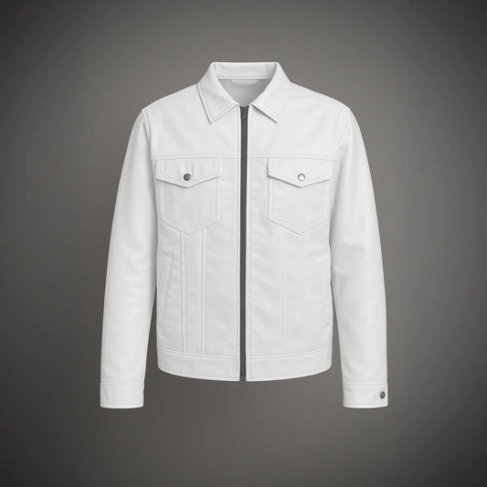 "White" Leather Shacket