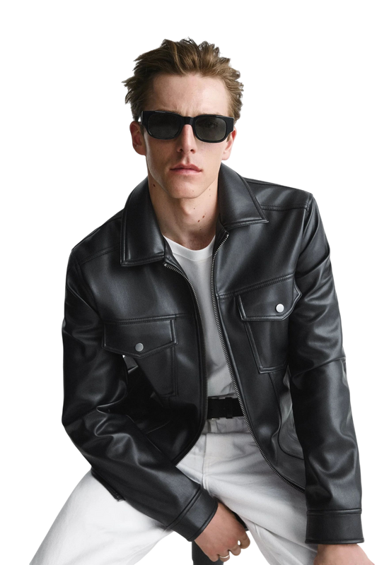"Maverick" Leather Trucker Jacket