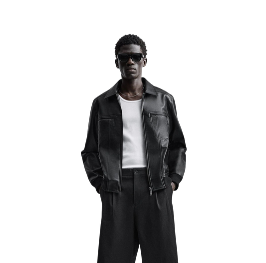 "Orion" Minimalist Leather Jacket